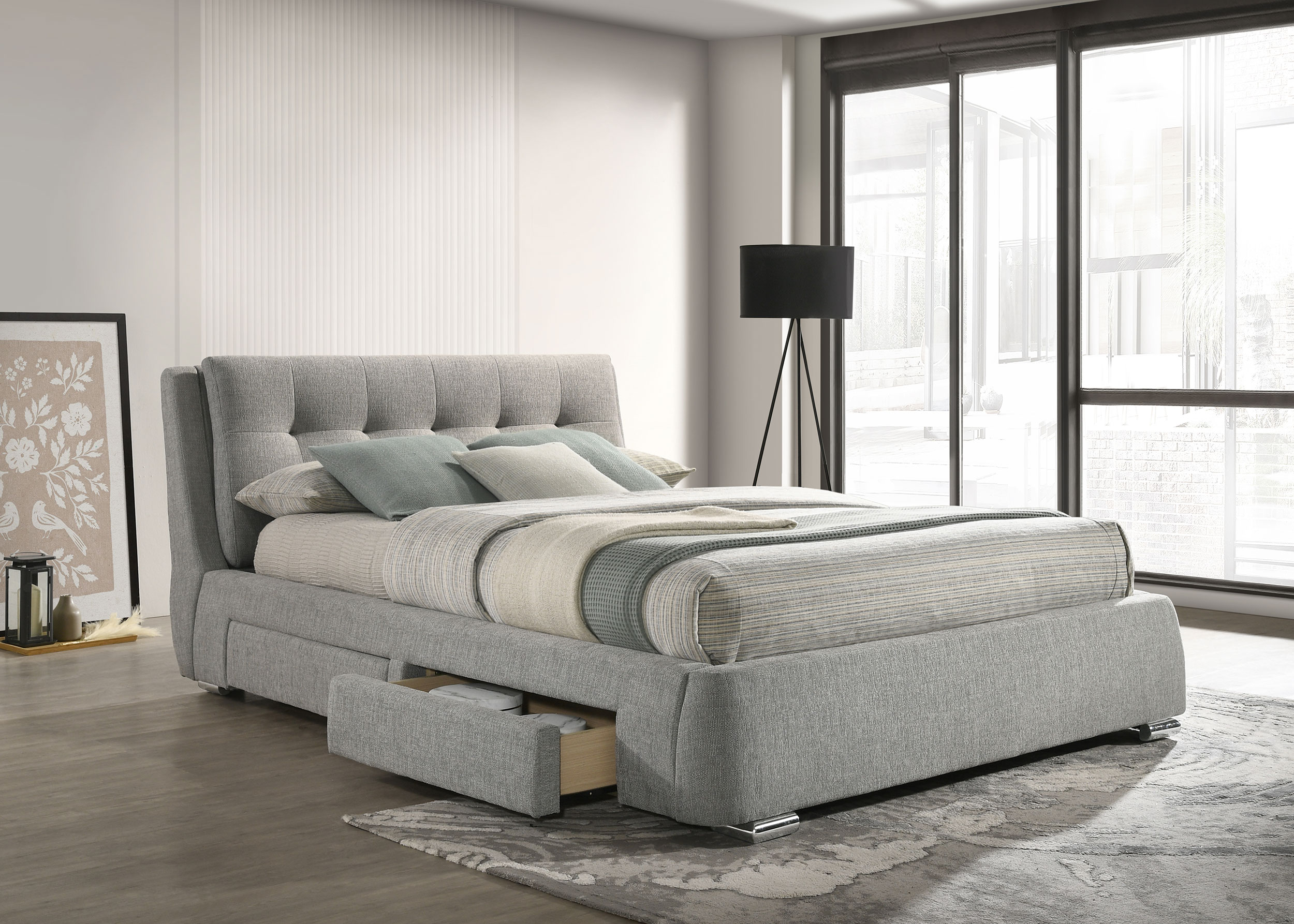 california king upholstered bed